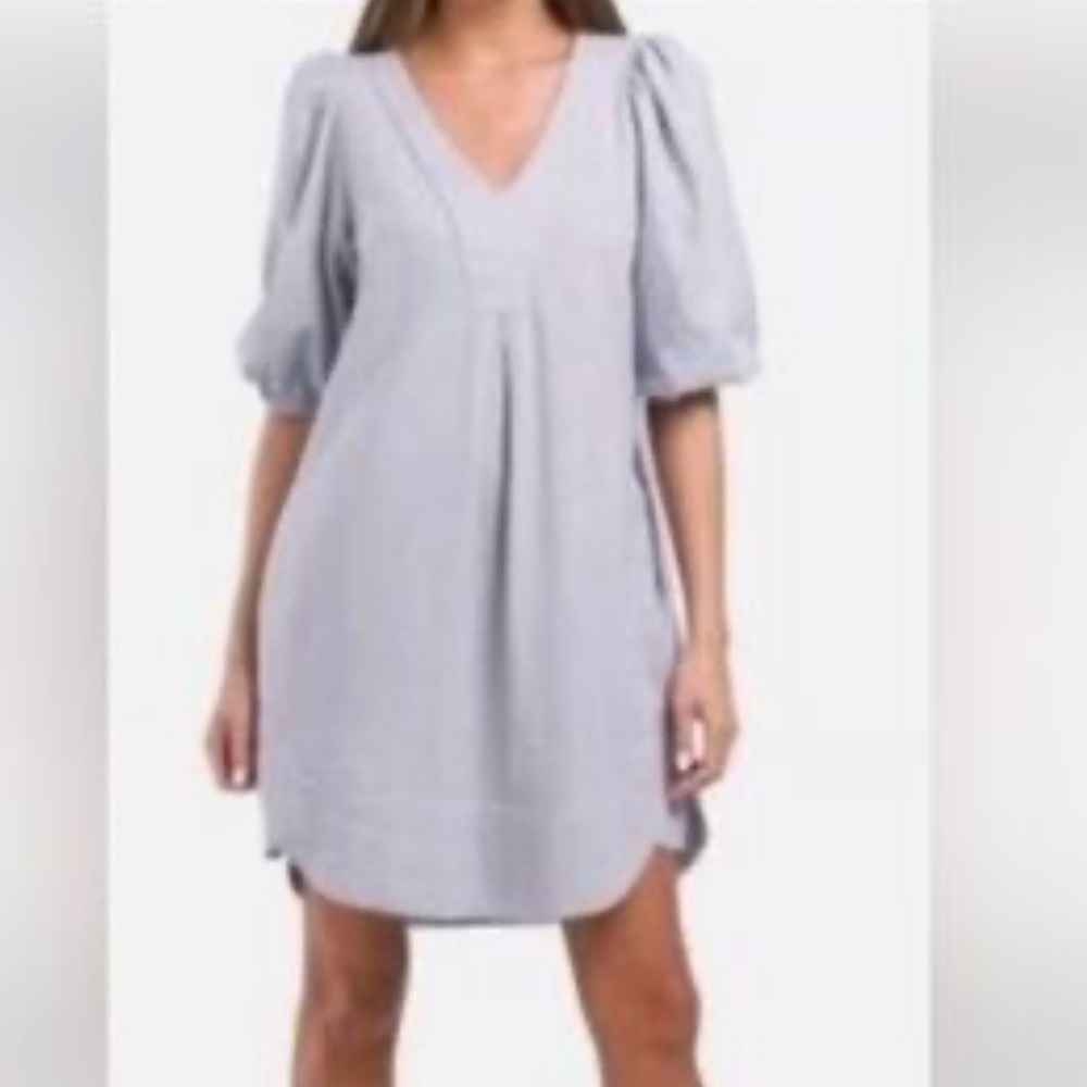Cynthia Rowley Linen Pocket Puff Sleeve Dress SZ L - Picture 5 of 5